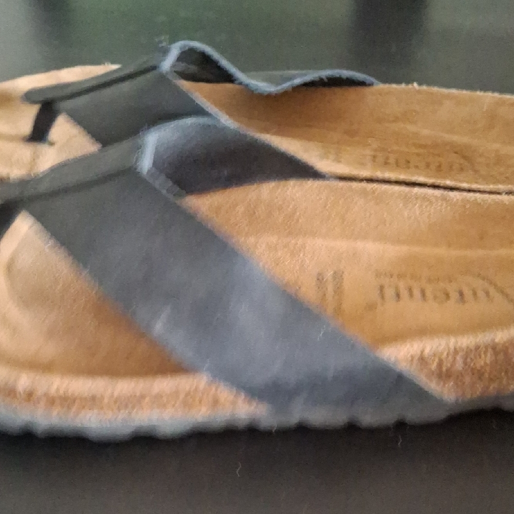 Autenti Made in Spain Black Leather Thong Sandals EU 41 - Picture 6 of 7